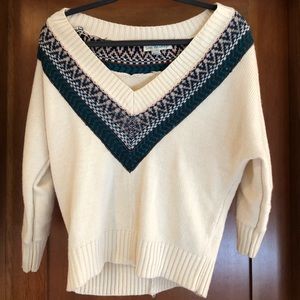 Deep V southwestern sweater